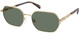 Light Gold Shiny / Green Solid