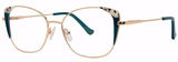 Modern Art Eyeglasses A626 Teal/Gold