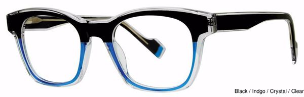 Modern Art Eyeglasses A631 Black/Indgo/Crystal