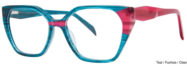 Modern Art Eyeglasses A633 Teal/Fuchsia