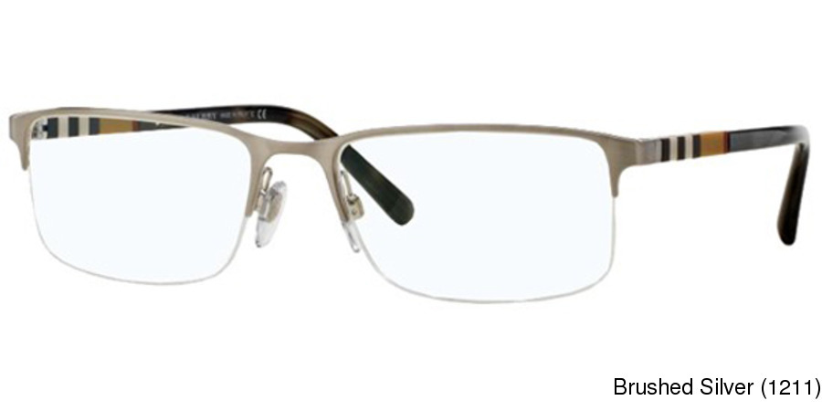 Buy Burberry Be1282 Semi Rimless Half Frame Prescription Eyeglasses