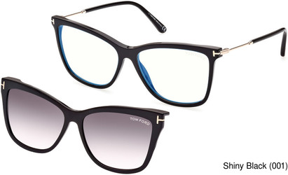 justere indsprøjte lommelygter Tom Ford FT5824-B With Sun Clip - Best Price and Available as Prescription  Eyeglasses