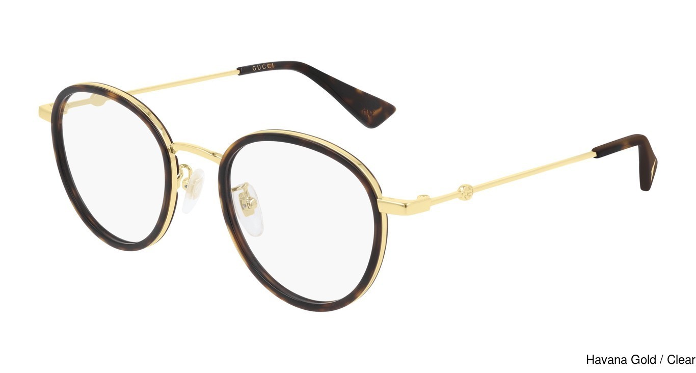 Gucci gold hot sale clear glasses